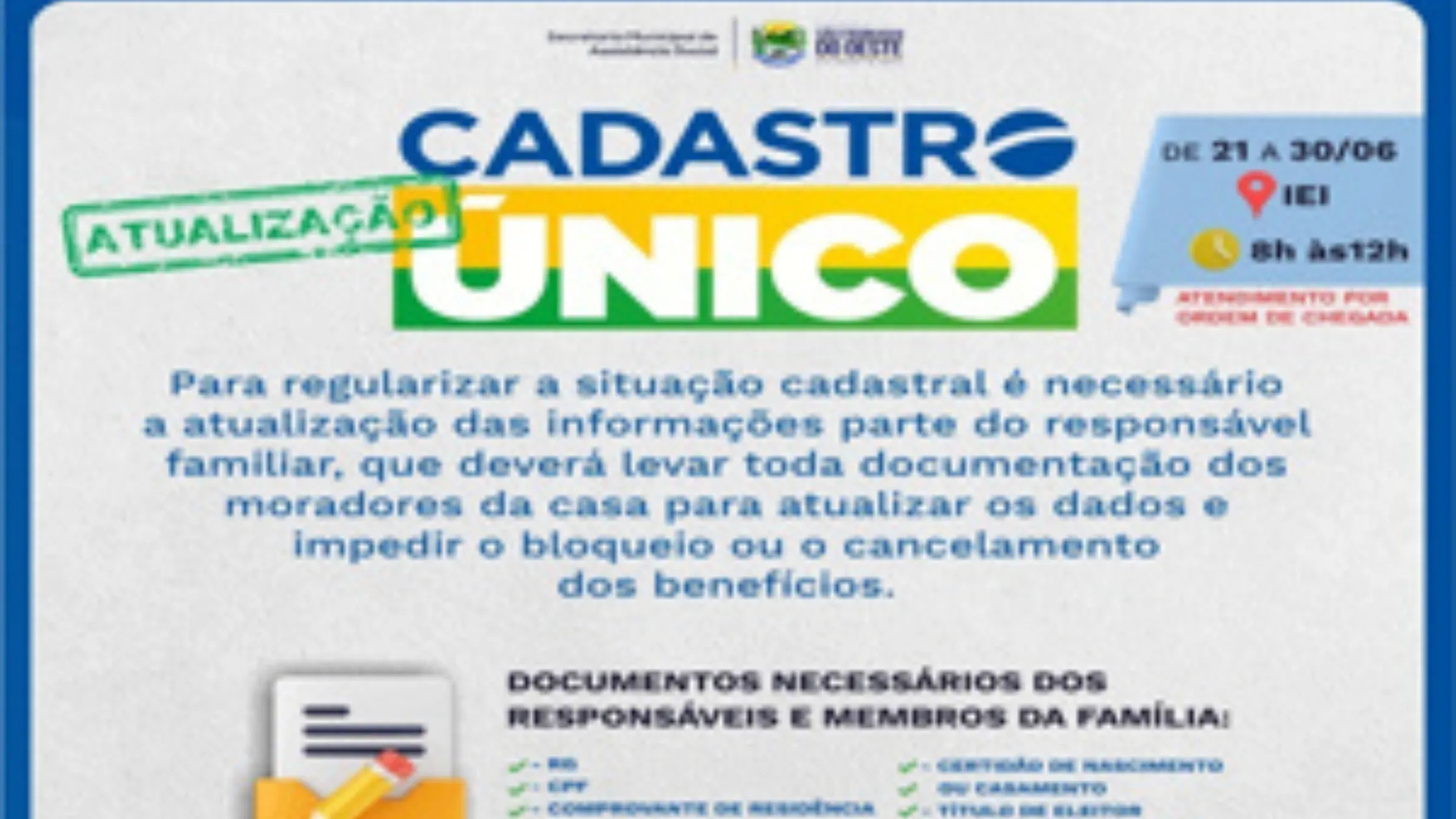 Atualizar seus dados no CadÚnico